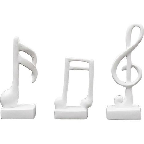 Musiknoten-Dekoration, Geschenkidee, Musikfigur, moderne Statuen-Skulptur, Weiß (1/5)