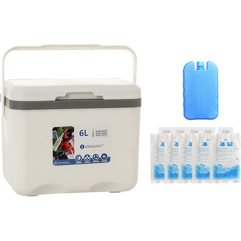 6L Boîte de Livraison Isotherme Alimentaire, Doublure PP Épaisseur Alimentaire, Conteneur Chaud/Froid Blanc (1/5)