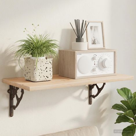 vidaXL Wall Shelf Brackets 12 pcs Antique Brown 14.5 x 14.5 x 3.5 cm (1/5)