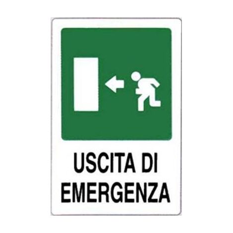 10,0 x TARGA SEGNALETICA USCITA EMERGENZA SX