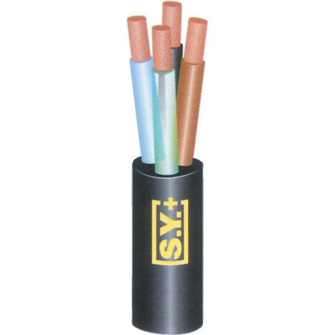 Câble électrique R2V 4G 1,5mm² noir liseré rose 100m – Câble rigide pour installations fixes basse tension – Tension 600/1000V – Prysmian