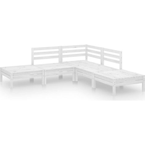 Maison Exclusive - 5-tlg. Garten-Lounge-Set Massivholz Kiefer Wei (1/5)