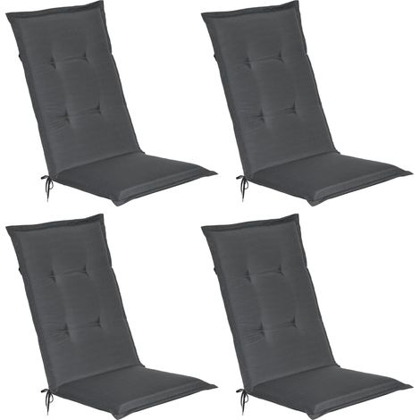 Beautissu Loft HL Set di 4 Cuscini per Sedia a Sdraio 120x50x6cm	Grigio grafite