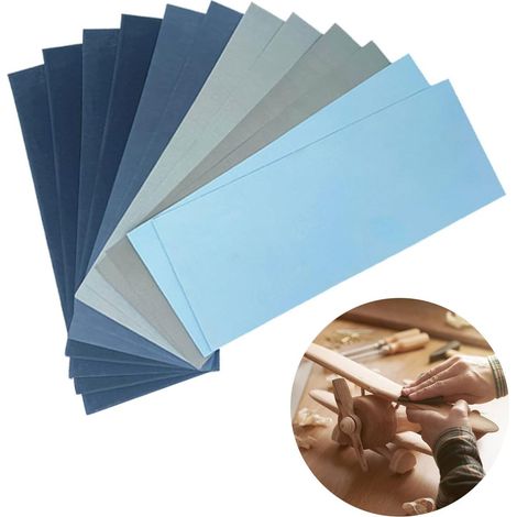Lot de Papier de Verre Professionnel, Feuille Abrasive Grain 400, Ponçage Métal et Bois, Format 9 x 3,6 Pouces, Kit de Ponçage pour Finition (1/5)