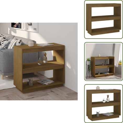 Bibliothèque Marron miel 80x35x71 cm Bois de pin massif - Bibliothèque - Meuble De Rangement - Bibliothèque En Bois - Bibliothèque Rustique - Étagère Murale (1/5)