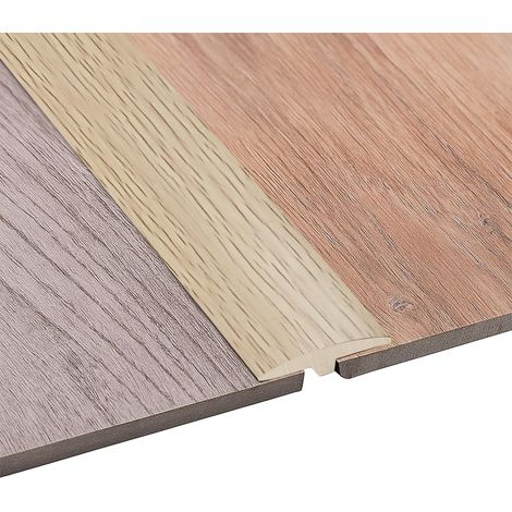 Profilé de transition autocollant en T 5 x 300 cm - Barre de transition en PVC flexible - Pour tous les types de sols - Découpable et imperméable (grain d'érable, 1 m) (1/5)