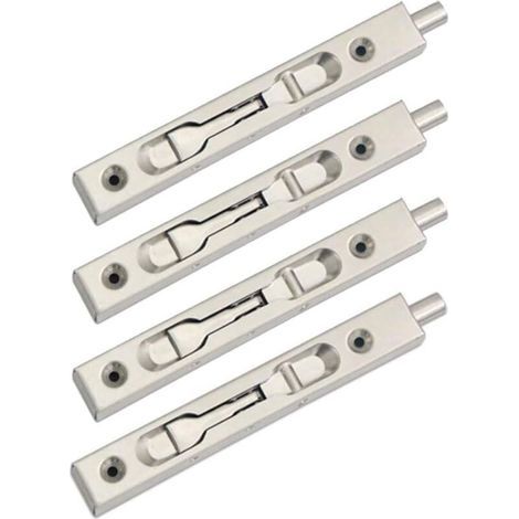 BUNTHAUS 4er-Pack (2 Paare) Türriegel mit verdecktem Riegel, Schieberiegel aus Edelstahl - (15 cm Länge)