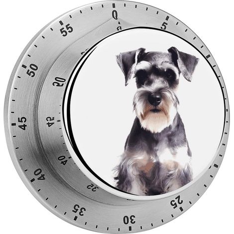 Minuteur Schnauzer Bien-Être, magnétique en acier inoxydable de (1/5)