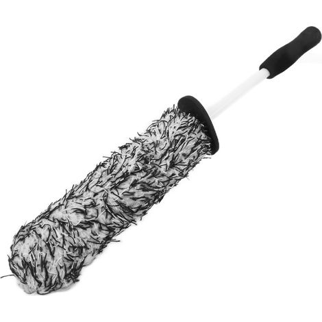 Cepillo de microfibra suave de 42 cm para limpiar llantas de coche y motocicletas - Cepillo de mango largo (1/5)