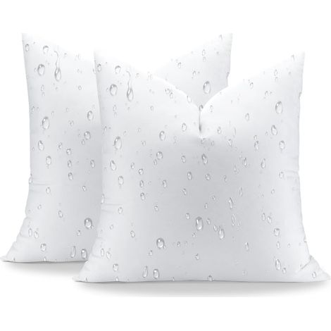 Rembourrages de coussins d'extérieur 18x18, rembourrages de coussins décoratifs en duvet synthétique imperméable à l'eau (ensemble de 2 pièces), adaptés aux coussins d'extérieur décoratifs pour canapé (1/5)
