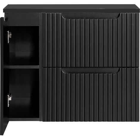 Waschtisch-Unterschrank 80cm, in schwarz, NEWPORT-56-BLACK (1/5)