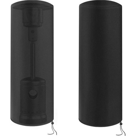 Housse en tissu Oxford pour chauffage d'extérieur, imperméable, coupe-vent, noire, pour le protéger (120 x 50 x 50 cm) (1/4)