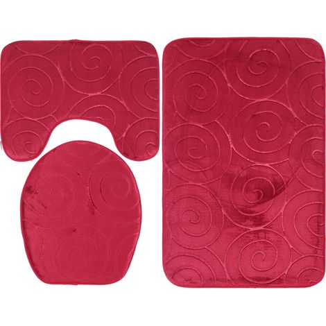Soavoa Tapis De Bain Ensemble 3 Pièces Absorbant Antidérapant Douche (1/4)