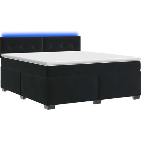 Maison Exclusive - Boxspringbett mit Matratze und LED Schwarz 180 (1/5)