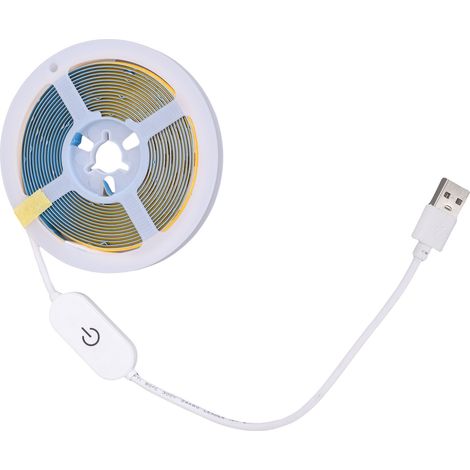 Bande LED COB tactile, étanche IP65, flexible, sécable et auto-adhésive, blanc chaud, 4 mètres, 1120 LED, pour une utilisation intérieure et extérieure. (1/5)