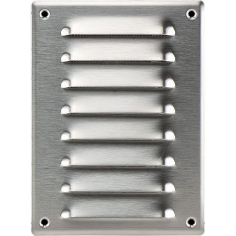 1 - Grille D'Aération - Registre D'Évacuation - Acier Galvanisé Avec Moustiquaire - Pour Mur Et Plafond - Argent - 14x19cm (1/5)