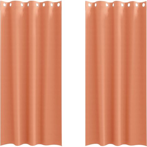 Maison Exclusive - Cortinas Opacas con Anillas 2 pcs Terracota 24