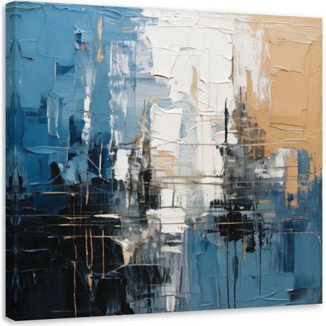 Quadro su tela, Città  astratta blu - 50x50 (1/3)