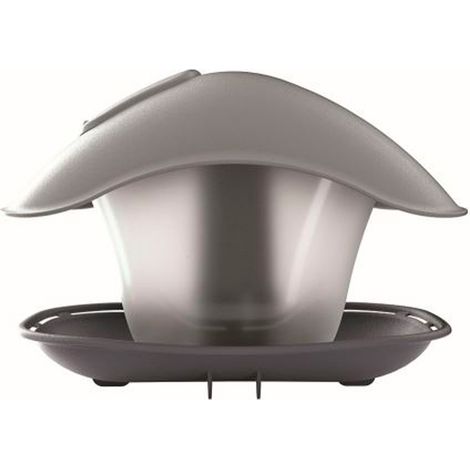 Comedero cuadrado Birdyfeed para aves invernantes, con casita y techo, color antracita. (1/4)