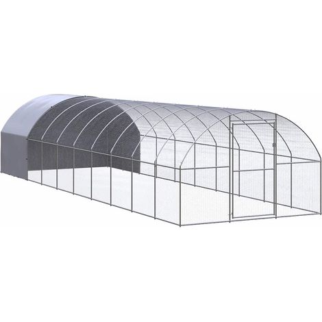 Enclos Poulailler extérieur - Parc enclos pour animaux Cage à poules 3x10x2 m Acier galvanisé BV992029 - BonneVie (1/5)