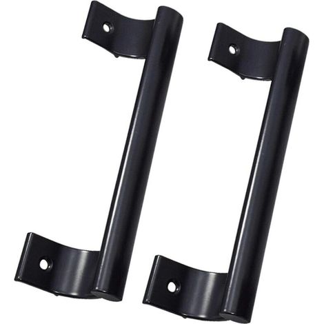 2pcs/set Sliding Door Handles (Black) Easy Install Garage Barn Kitchen Modern Aluminum Showcase Dr