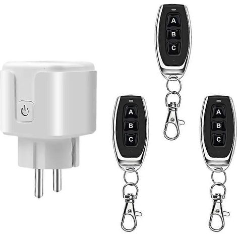 Interrupteur sans fil 433 MHz avec télécommande, mini prise européenne 220 V 16 A pour ventilateurs et lampes, économe en énergie (1/5)