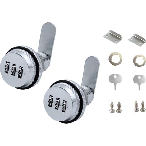 Lot de 2 cadenas à combinaison, serrure de sécurité renforcée, code à 3 chiffres, serrure à came en alliage de zinc pour armoire, tiroir, porte