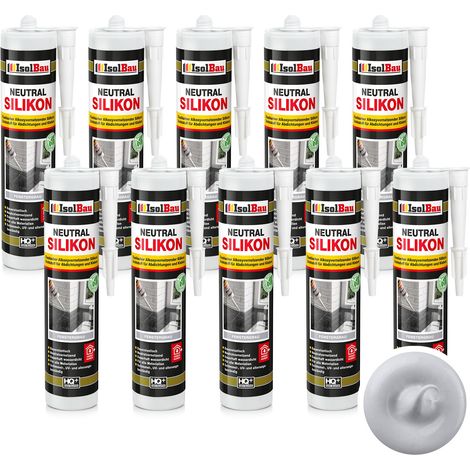 IsolBau Neutral Silicone Light Gray Neutralsilikon 10 x 300ml (1/5)