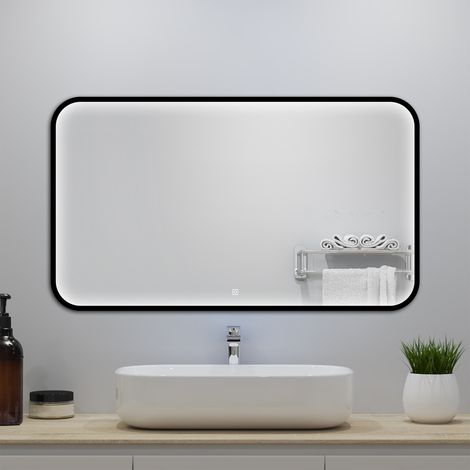 Miroir LED pour Salle de Bain 100x60 cm - Anti-Buée, Lumière tricolore et Dimmable