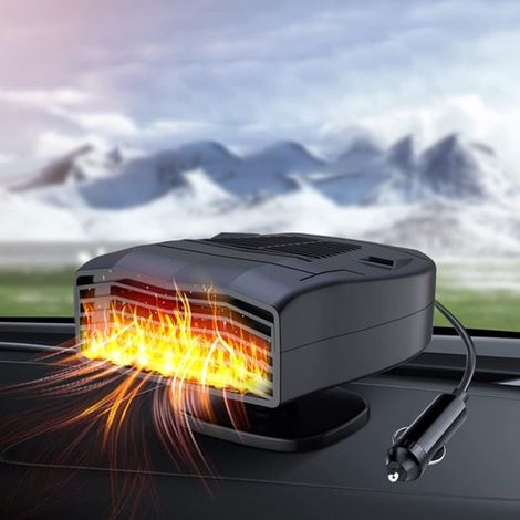 Calefactor de coche de 12 V，calefactor con ventilador，2 modos，rotación de 360°，calentamiento y enfriamiento rápidos (1/2)
