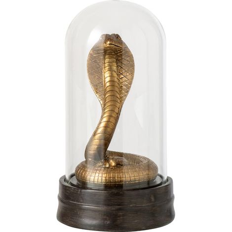 Cloche Déco en Verre "Serpent" 23cm Doré & Noir (1/2)