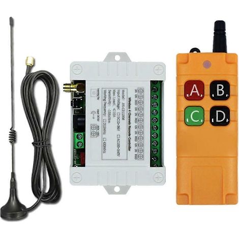 Récepteur/interrupteur de télécommande sans fil RF 4 canaux DC12-36V avec antenne à ventouse longue portée 2000 m (1/5)