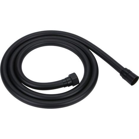Noir Flexible Douche 1,5m en PVC Tuyau douche Avec double protection anti-torsion, tuyau de douche Remplacement Universel, Avec double tête en laiton de qualité supérieure, Anti-torsion (1/5)