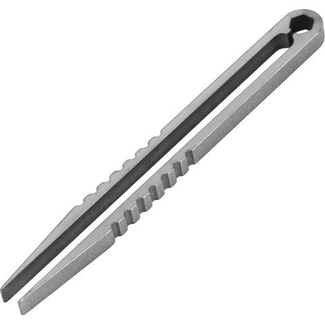 Pince à épiler portable EDC en alliage de titane, mini-outil de survie pour le camping et les voyages (couleur acier) (1/5)
