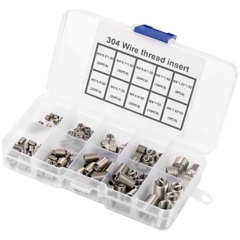 150pcs M3-M8 Insert de Réparation de Filetage, Insert de Filetage en Spirale Robuste, Utilisation à Long Terme pour Retirer les Pièces Ménagères (1/5)