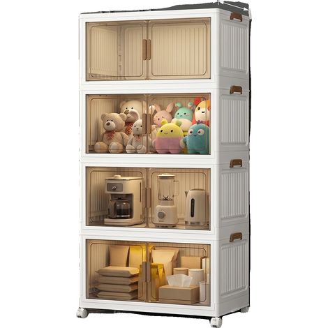 Caja de almacenamiento, apilable y ajustable, fácil de transportar, 4 capas. (1/2)
