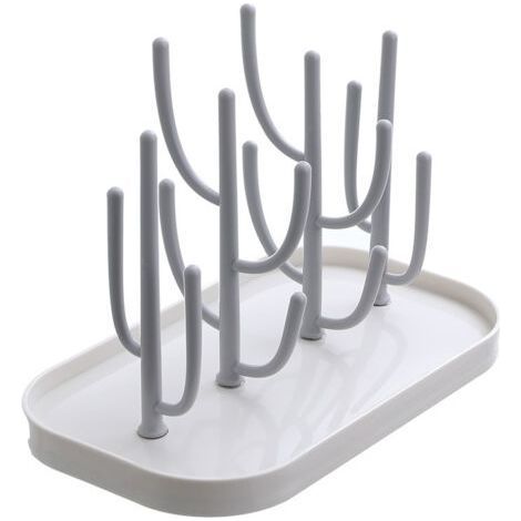 BUNTHAUS Égouttoir à bouteilles – Support amovible – PP gris – (1/5)