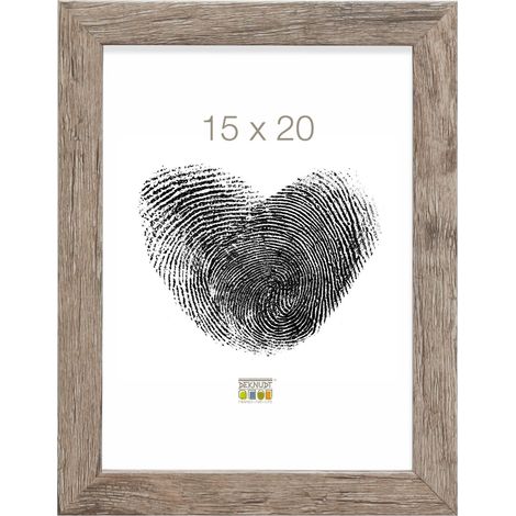 Cadre Photo Moulure Bloc Bois Gris/Beige 15 x 20 cm (1/5)