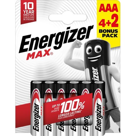 Pila alcalina max lr6 aaa pack 4+2 energizer