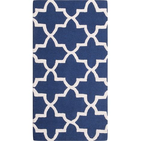 Rug SILVAN Navy Blue 80 x 150 cm Wool