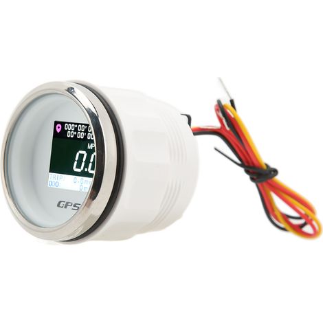 Compteur GPS 52mm Odomètre 9-32V Kilométrage IP67 Étanche Anti-Buée Universel pour Bateau Camping-Car Moto