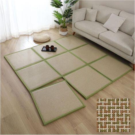 Matelas Tatami Rotin Naturel - 60 x 60 cm - Pliable pour Chambre (1/5)