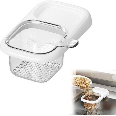 Filtro per lavello da cucina: un filtro angolare con una potente ventosa e una maglia fine per i residui di cibo. (1/5)