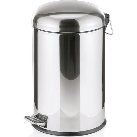 Poubelle à pédale en Acier Inoxydable 20 L H 490 mm Ø 300 mm - Was Germany