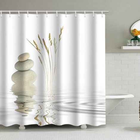 Rideau de Douche 120x200 cm Impression numérique Design Moderne Tissu Polyester imperméable Lavable résistant à la moisissure avec Crochets Inclus (1/4)
