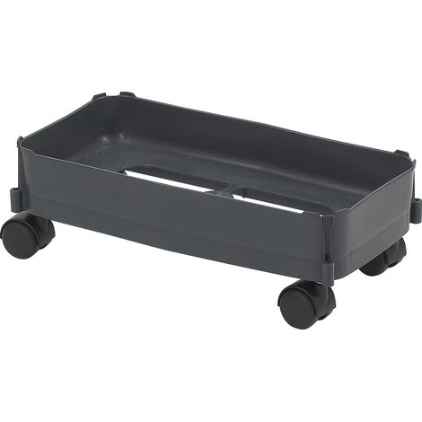 Carrello con ruote mobili e raccoglitore di rifiuti da 60 litri, grigio scuro