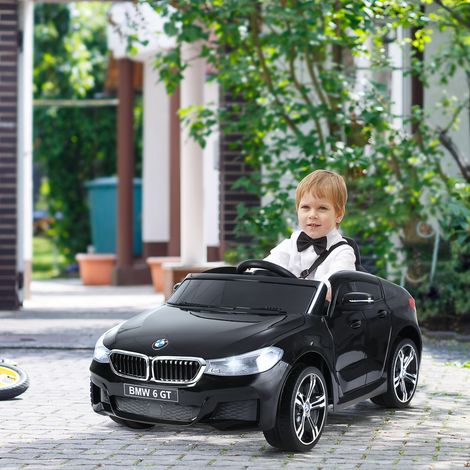 BMW 6GT 6V Elektro-Kinderauto, ferngesteuert, mit Musik, LED-Scheinwerfern, MP3-Player und Hupe, 106 x 64 x 51 cm, Schwarz