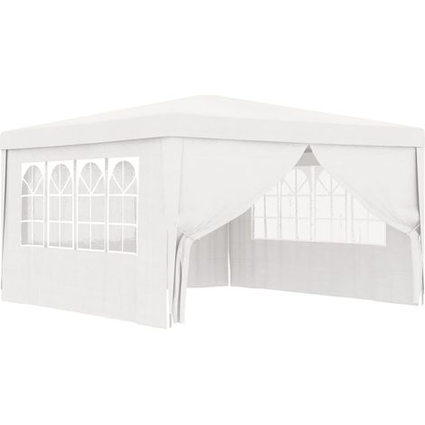 Tente de réception,Tonnelle de Jardin,Chapiteau,Barnum avec parois latérales 4x4 m Blanc 90 g/m² XZZ19564 (1/5)