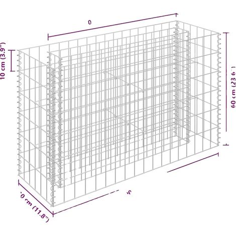 Gabionenbett, verzinktes Stahlmaterial, 90 cm x 30 cm x 60 cm Abmessungen, Außenanwendung, langlebige Leistung, geringer Wartungsaufwand (1/5)