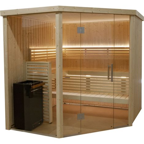 Harvia Variant View Corner Large Sauna Saunakabine aus Fichte ca. 206 x 203 x 201 cm (1/5)